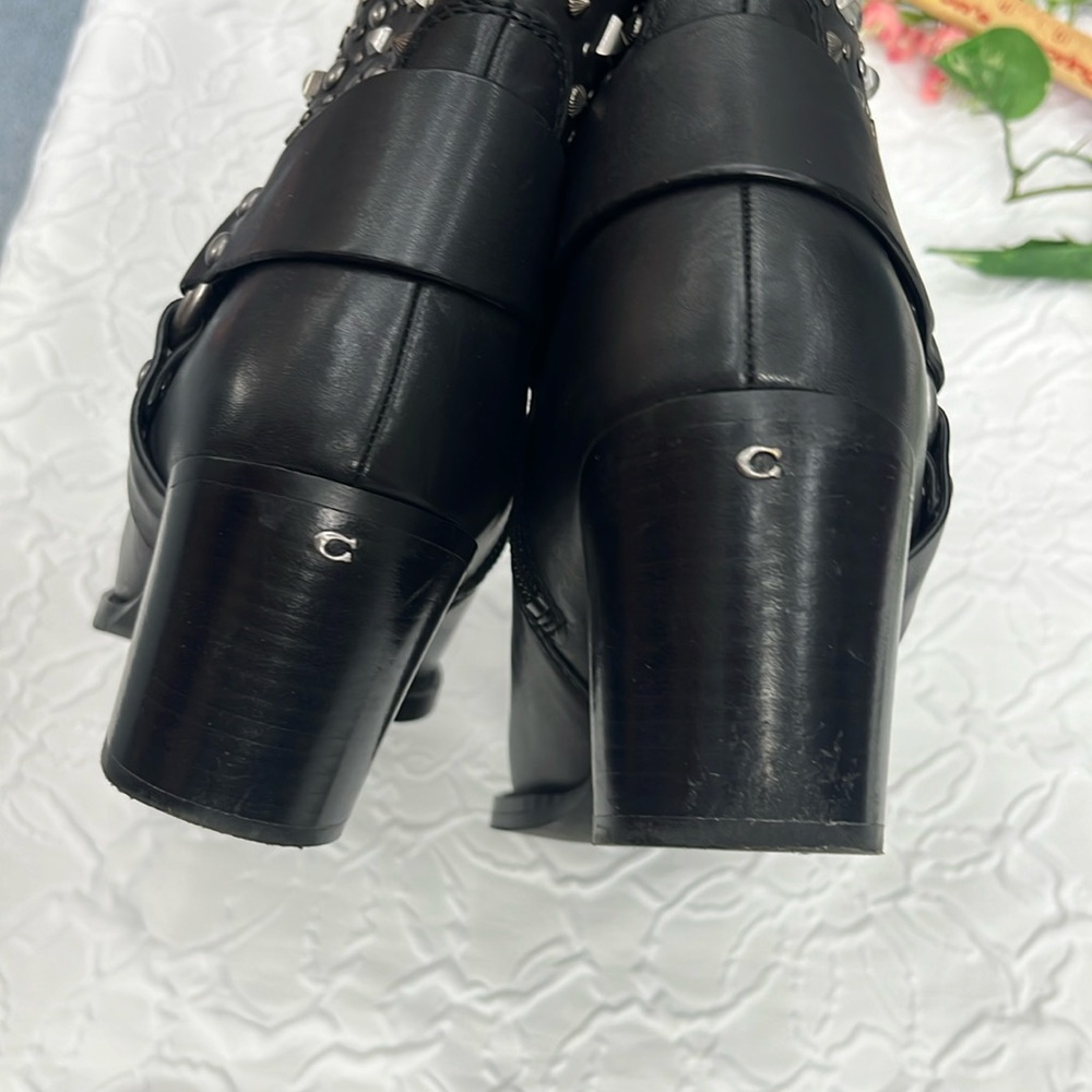 Coach Black Studded Ankle Booties - Picture 4 of 10
